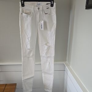 White Distressed Skinny Jeans
